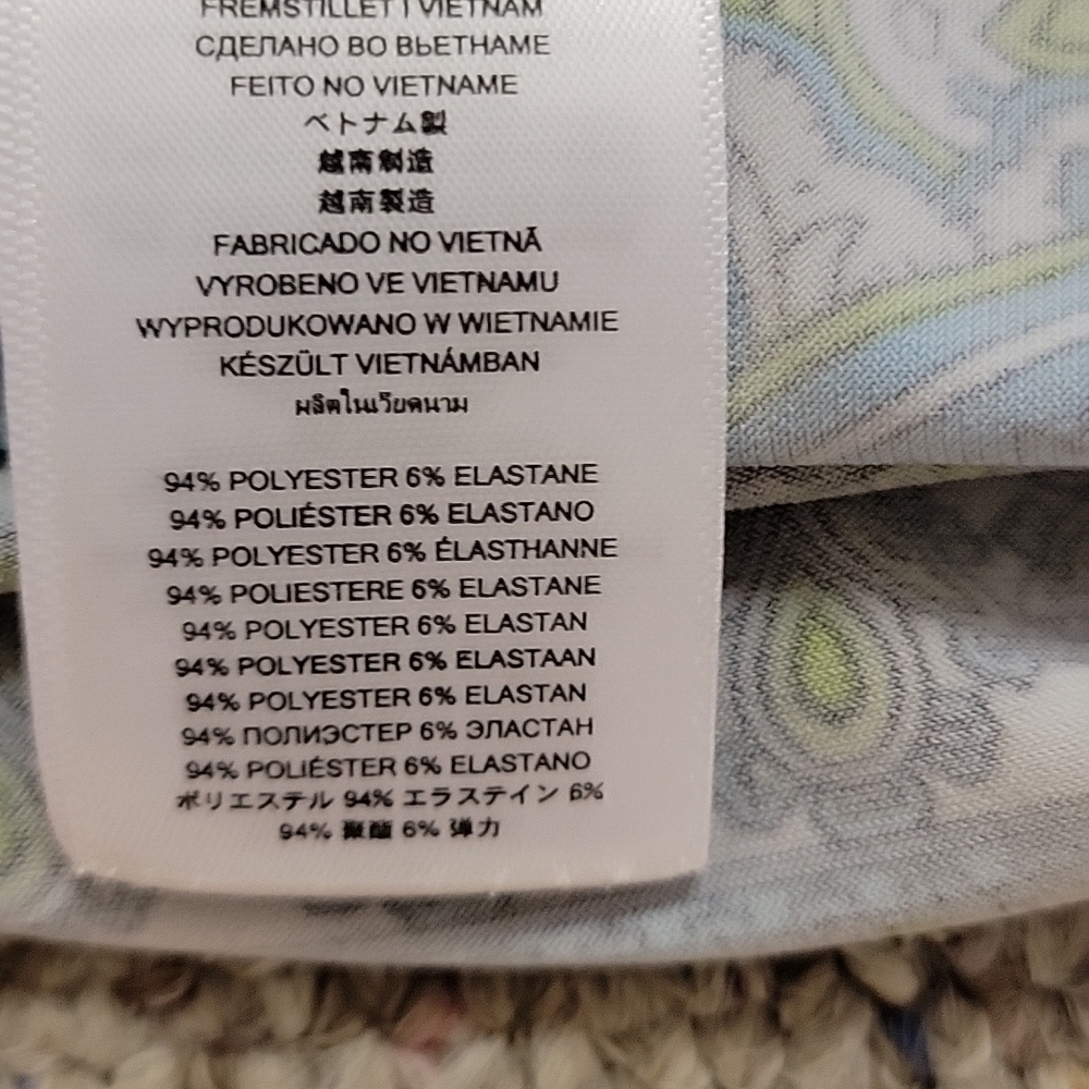 Michael Michael Kors paisley long sleeve dress women's med. blue green - Picture 6 of 6